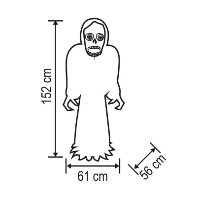 Halloween schelet gonflabil, 150 cm, proiector LED in interior - KD 150 CS